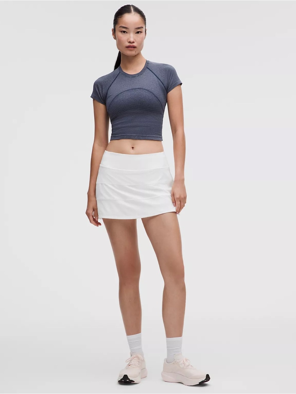 Lululemon Pace Rival Mid-Rise Skort White Tennis Running Skirt Size 14
